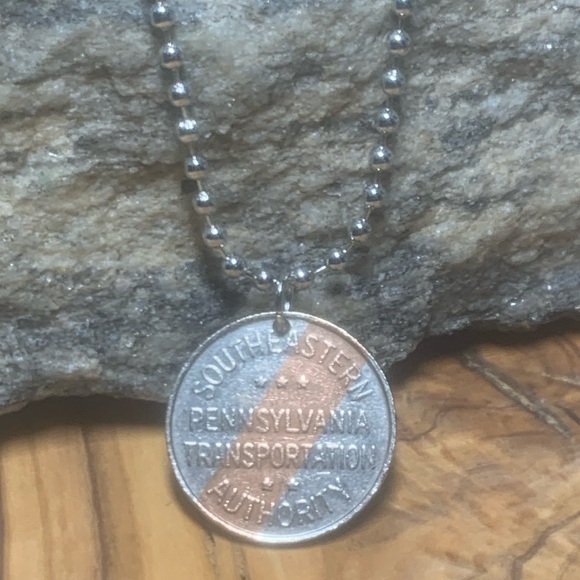 COPY - SEPTA Transit Token Pendant 24” Military Style Chain Necklace. Great Gif… - Picture 2 of 6